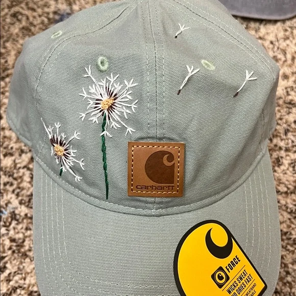Carhartt Sage Green Floral Cap embroidered Floral Carhartt Hat - Etsy main image 4